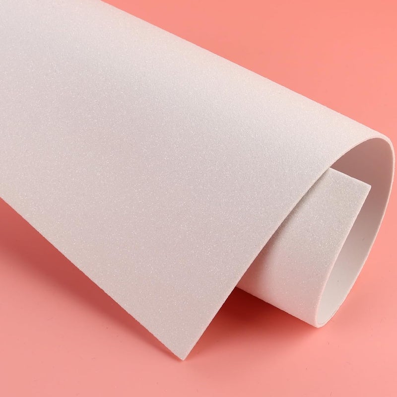 Mluchee 10 Sheets Glitter Paper Sheet for New Year Thanksgiving Christmas Fall Decor, A4 Cardstock Paper Self-adhesive Paper for Scrapbook DIY Card (White) - Image 2
